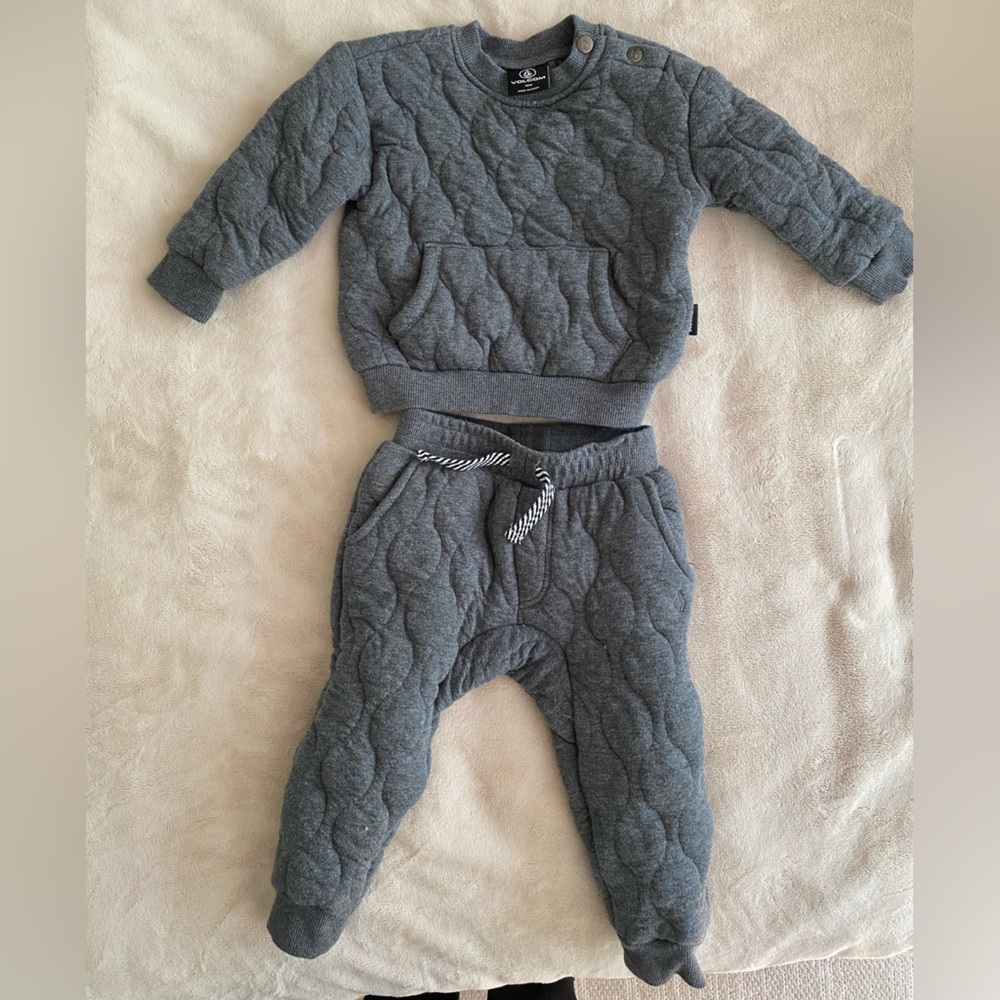Volcom Kids Gray Quilted Matching Set
